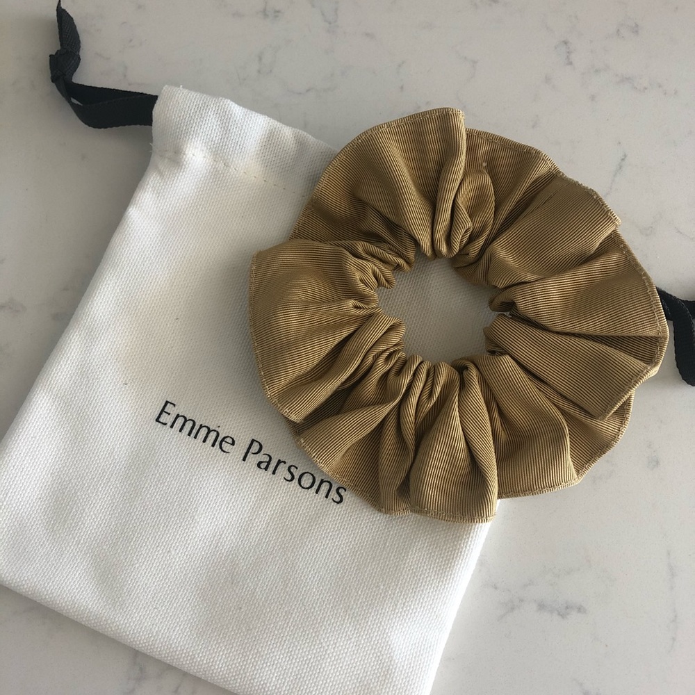 Emme Parsons Grosgrain Gold Scrunchie